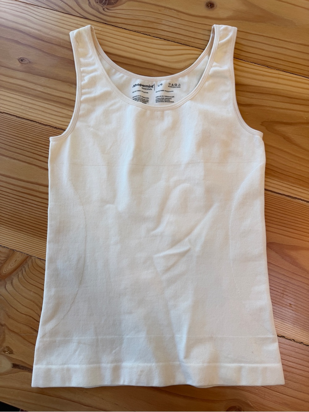 Women’s Shapermint White Seamless shaper Cami Tank Layering Sz Lrg. Never worn!